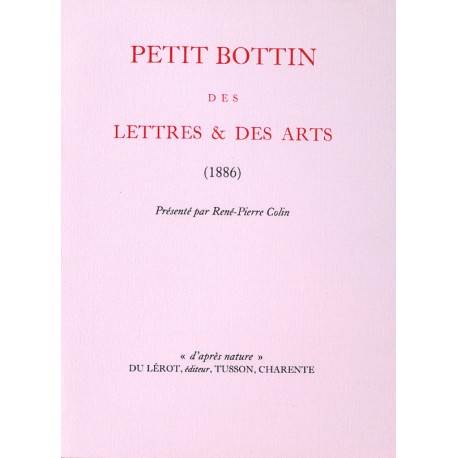 Colin, René-Pierre – Petit Bottin des lettres et des arts