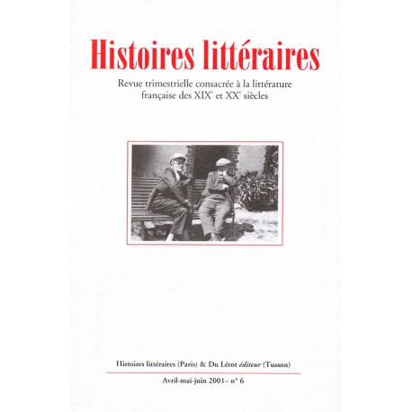 Histoires littéraires 2001 – n° 6