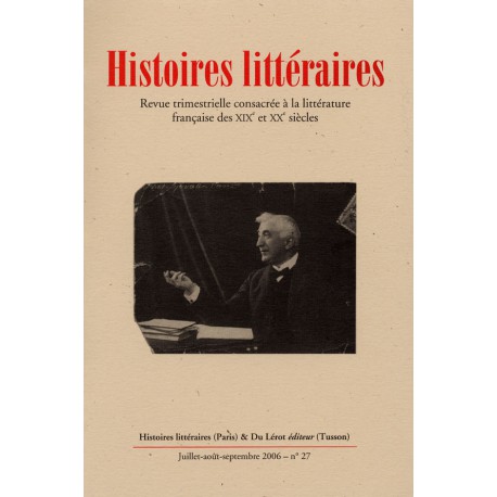 Histoires littéraires 2006 – n° 27