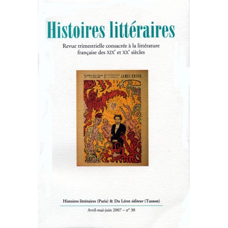 Histoires littéraires 2007 – n° 30
