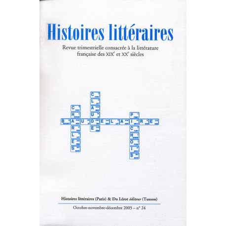 Histoires littéraires 2005 – n° 24