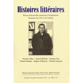 HISTOIRES LITTERAIRES - 2018 - Numéro 76