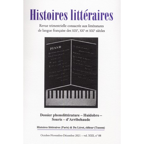 HISTOIRES LITTERAIRES - 2021 - Numéro 88