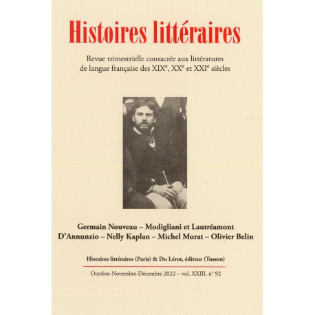 HISTOIRES LITTERAIRES 2022 - Numéro 92