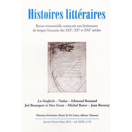 HISTOIRES LITTERAIRES 2023 - Numéro 93