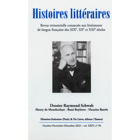 HISTOIRES LITTERAIRES 2023 - Numéro 96