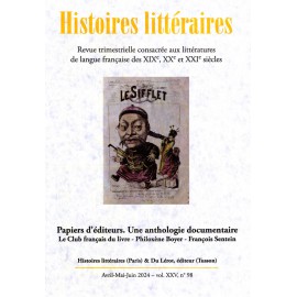 HISTOIRES LITTERAIRES 2024 - Numéro 98